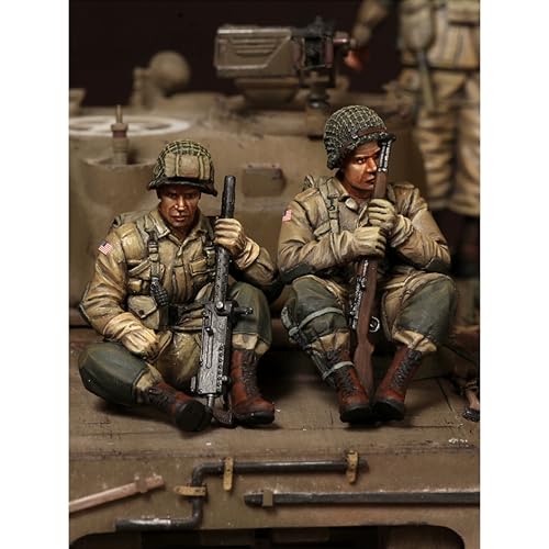 QLKFTRVNH 1/35 WWII US Tank Soldier Resin Soldier Model Kit Unbemaltes und unmontiertes Resin Modell (2 Figuren, Keine Panzer) //g8F1S1 von QLKFTRVNH