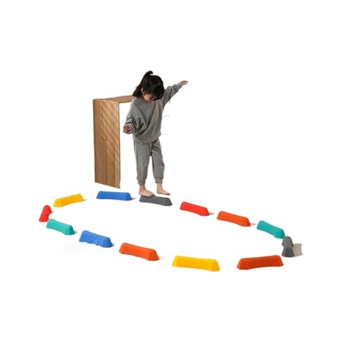 Balance-Trittsteine ​​für Kinder, rutschfeste Textur, sensorische Trittsteine, Trittsteine ​​für den sensorischen Spielplatz(12pcs) von QLLHDL