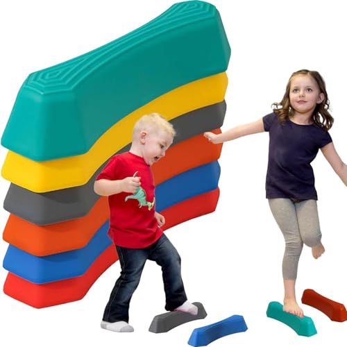 Balance-Trittsteine ​​für Kinder, rutschfeste Textur, sensorische Trittsteine, Trittsteine ​​für den sensorischen Spielplatz(6pcs) von QLLHDL