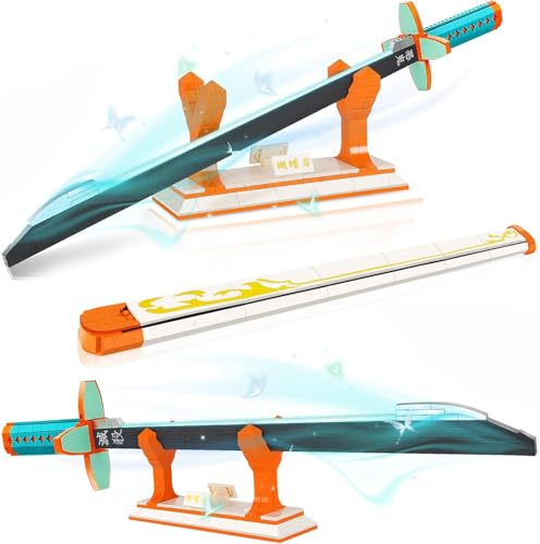 QLT QIAOLETONG Ideas Demon Slayer Schwert Cosplay Animes Kochou Shinobu Katana?Klemmbausteine Bausteinen deko Geschenk für Erwachsene und Jungen ab 6-16 mit Scheide Halterung(Schwert 782pcs) von QLT QIAOLETONG