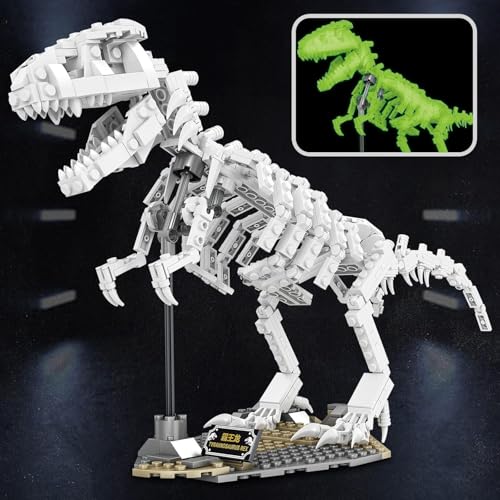 Jurassic Dinosaurier Luminous Baustein Spielzeug für Boy 8-14, Verwenden Sie Sonnenlicht/Lichter, um Energie zu speichern,Leuchten bei Kompatibel Mit Lego Dinosaurier(458PCS) von QLT QIAOLETONG