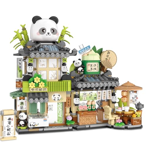 Panda Haus Mini Bausteine, MOC Creative China Toys Friends mädchen 6-12 Model Set, 860 PCS Klemmbausteine Haus Toy Gift (Nicht Kompatibel Mit Lego China Panda Haus) von QLT QIAOLETONG