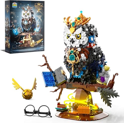 QLT Ideas Magic Eule Animal Klemmbausteine Bausteinen,MOC Sammlermodell von Harry Bird deko Geschenk für Potter Fans Erwachsene Jungen ab 8-16+ (1288 Pcs) von QLT QIAOLETONG