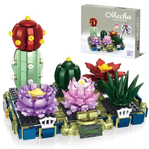 QLT Sukkulenten Künstliche Blumen Pflanzen，Kompatibel Mit Lego Bonsai klemmbausteine Fremde Roboter Dinge Baustein Geschenk für 8-14 und Erwachsene Bausteinen 578PCS von QLT QIAOLETONG