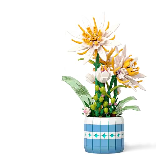 QLT Ideas Epiphyllum Blumen Baukasten, Exquisiter Flowers Bonsai Klemmbausteine für Erwachsene,Pflanzen und Blumen, Ideal für 8+ die Anzeige (835PCS) von QLT QIAOLETONG