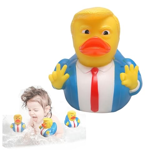 QLXYYFC Trump Gummiente Quietsche Badeente Kleine Ente Spielzeug Party Badeenten für Wohnkultur Auto Armaturenbrett Dekorationen Schwimmbad Party von QLXYYFC