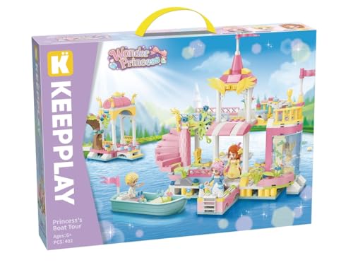 QMAN® 36013 Keepplay - Prinzessinnen-Bootsausflug Bauset für Kinder, Kreatives Konstruktionsspielzeug, Kompatibel mit Anderen Marken von QMAN