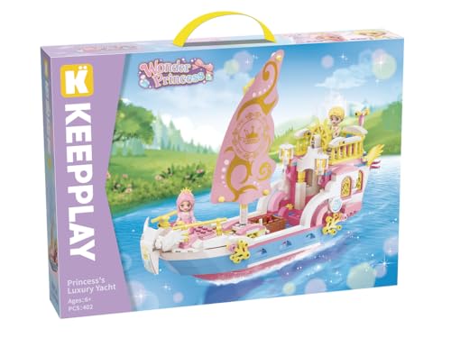 QMAN® 36014 Keepplay - Die Luxusjacht der Prinzessin - Elegantes Bauset für Kinder ab 6 Jahren, Fantasievolles Design, Kompatibel mit Anderen Marken von QMAN