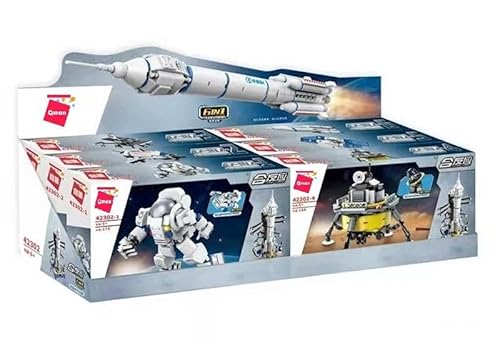 QMAN® 42302-6-in-1 Astronauten-Set für Kinder, Kreatives Konstruktionsspielzeug, Kompatibel mit Anderen Marken von QMAN