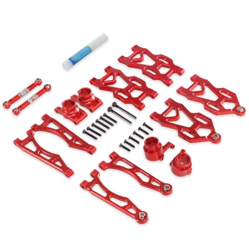 QMLQRGKF Aluminiumlenker -Lenkbecher -Set -Aufhängung Arm Wheel -Sitzteile Kompatibel mit kompatible RC -Cars 16101 16102 Pro 16103(SCY-RED) von QMLQRGKF