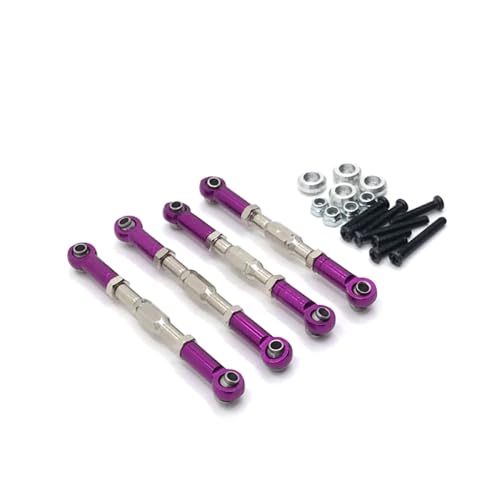 QMLQRGKF Einstellbare Metallstangenstange Set von 4 kompatibel mit C14 C24 B14 B24 MN D91 D96 99S Henglong Feiyu RC -Autoteile(Purple) von QMLQRGKF