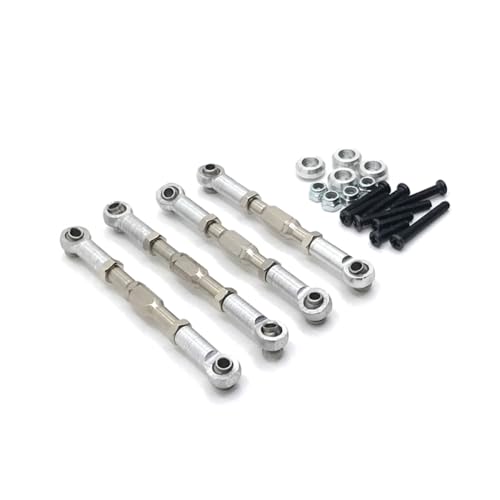 QMLQRGKF Einstellbare Metallstangenstange Set von 4 kompatibel mit C14 C24 B14 B24 MN D91 D96 99S Henglong Feiyu RC -Autoteile(Silver) von QMLQRGKF