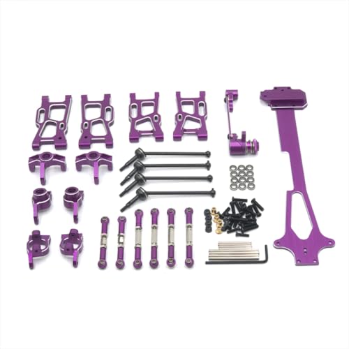 QMLQRGKF Metal Upgrade Swing Arm Lenkungsbecher Lenkset kompatibel mit 1/12 RC -Autos 10 -teilige Teile Kompatibel mit Modelle 124017 124016 124018 124019(Purple) von QMLQRGKF