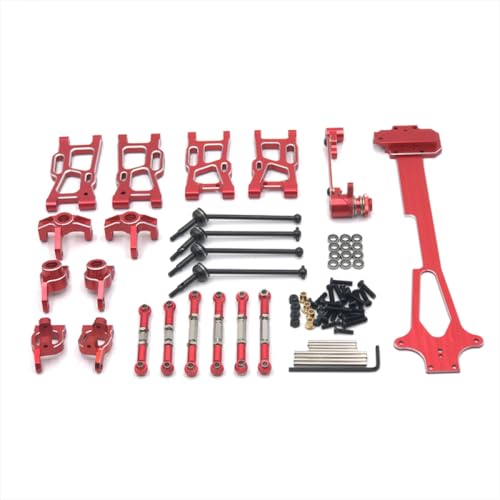 QMLQRGKF Metal Upgrade Swing Arm Lenkungsbecher Lenkset kompatibel mit 1/12 RC -Autos 10 -teilige Teile Kompatibel mit Modelle 124017 124016 124018 124019(Red) von QMLQRGKF