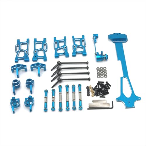 QMLQRGKF Metal Upgrade Swing Arm Lenkungsbecher Lenkset kompatibel mit 1/12 RC -Autos 10 -teilige Teile Kompatibel mit Modelle 124017 124016 124018 124019(Sky Blue) von QMLQRGKF