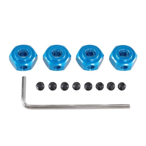 QMLQRGKF Metall 12mm Sechskantstecker kompatibel mit Hyper Go 1/10 10208 1/12 H12Y H12Y RC -Auto -Upgrade -Teile und Zubehör(Blue) von QMLQRGKF