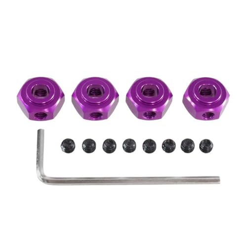 QMLQRGKF Metall 12mm Sechskantstecker kompatibel mit Hyper Go 1/10 10208 1/12 H12Y H12Y RC -Auto -Upgrade -Teile und Zubehör(Purple) von QMLQRGKF