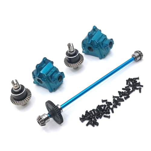 QMLQRGKF Metall Center Antriebswelle Montage Getriebe Differential Kit kompatibel mit 1/12 124016 127017 124018 124019 RC -Autoteile Upgrade(Sky Blue) von QMLQRGKF