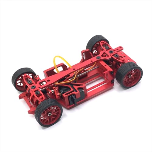 QMLQRGKF Metall Enhanced Modified Chassis kompatibel mit RC -Auto Kompatibel mit 1/28 Skala Racing -Drift -Zubehör(Red) von QMLQRGKF