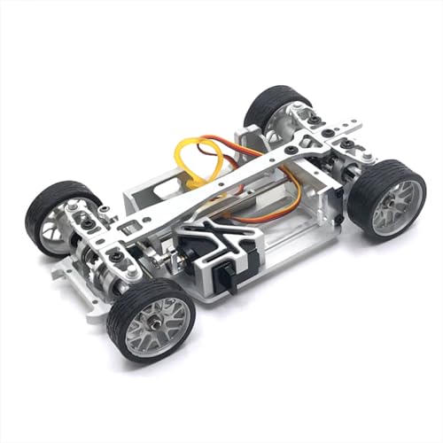 QMLQRGKF Metall Enhanced Modified Chassis kompatibel mit RC -Auto Kompatibel mit 1/28 Skala Racing -Drift -Zubehör(Silver) von QMLQRGKF