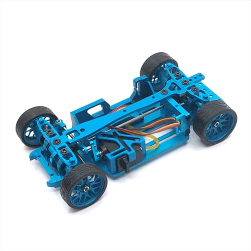 QMLQRGKF Metall Enhanced Modified Chassis kompatibel mit RC -Auto Kompatibel mit 1/28 Skala Racing -Drift -Zubehör(Sky Blue) von QMLQRGKF