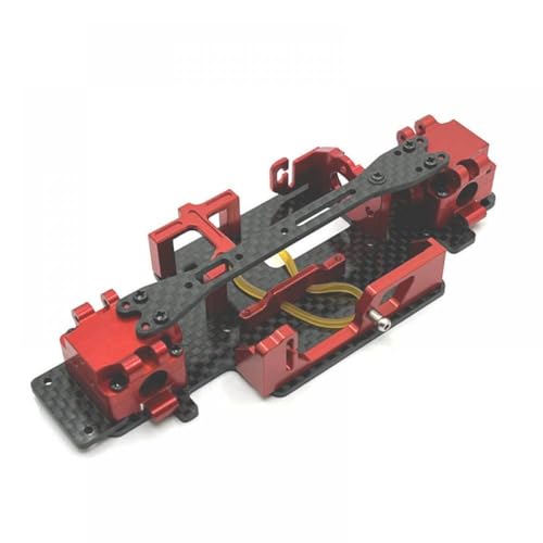 QMLQRGKF Metall -Upgrade -Getriebe -Chassis -Teile Kompatibel mit 1/28 RC -Autos mit 284131 K979 K989 K999 Radstand 98 mm 102 mm(Red) von QMLQRGKF