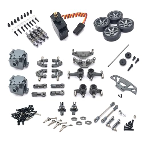 QMLQRGKF Metall -Upgrade -Getriebe -Servo -Link 18 Pack kompatibel mit 1/28 284131 K969 K979 K989 K999 P929 P939 RC -Autoteile(Dark Grey) von QMLQRGKF