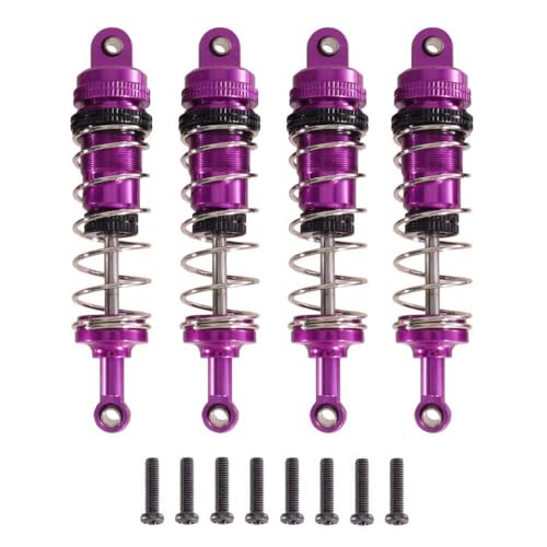 QMLQRGKF Metall -Upgrade Ölgefüllter Verstellbarer Stoßdämpfer Kompatibel mit kompatible 144001 144002 144010 124019 124017 RC -Autos(Purple) von QMLQRGKF