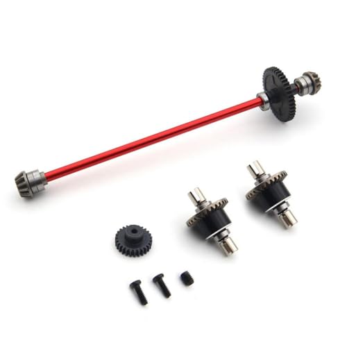 QMLQRGKF Metall -Upgrade -Wellenbaugruppe 27T Motor Zahnradkompatibel mit 1/12 RC -Autos wie 124016 124017 124018 124019 Teile(Set B red) von QMLQRGKF