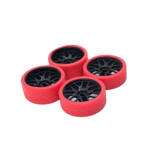 QMLQRGKF Metall verbessert 26,5 -mm -Farb -Rennreifen, die mit 1/28 K Series RC -Autos und Teilen kompatibel ist(Black Red) von QMLQRGKF