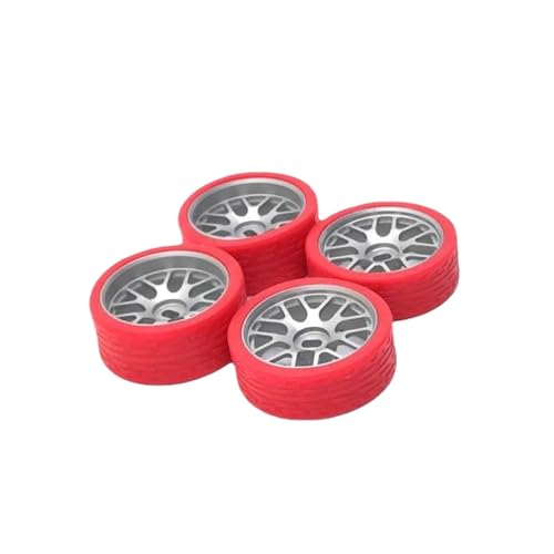 QMLQRGKF Metall verbessert 26,5 -mm -Farb -Rennreifen, die mit 1/28 K Series RC -Autos und Teilen kompatibel ist(Silver red) von QMLQRGKF