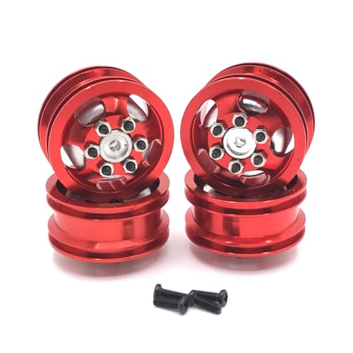 QMLQRGKF Metallrad -Hub -Upgrade Kompatibel mit RC -Automodelle mit C14 C24 B14 B16 B24 B36 Henglong Feiyu Teile(Red) von QMLQRGKF