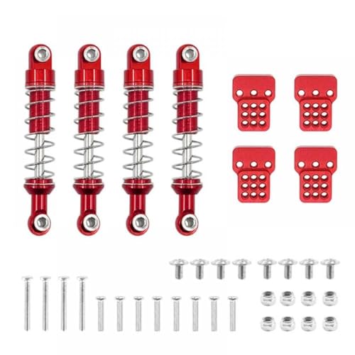 QMLQRGKF Metallschockdämpfer Dämpfer Kompatibel mit C14 C24 C24-1 MN MN99S MN45 RC-Auto-Upgrade-Teile und -zubehör 兼容(Red) von QMLQRGKF