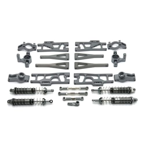 QMLQRGKF Upgrade Metall C-Sitzlenk-Lenkschalter-Schwung Arm Stock Sopper 11-Teile Set SETTIBLICHKEIT mit 104009 12402-A 12409 RC-Autoteile(Dark Grey) von QMLQRGKF