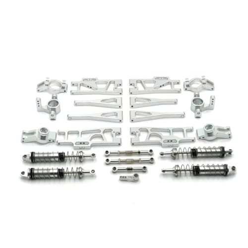 QMLQRGKF Upgrade Metall C-Sitzlenk-Lenkschalter-Schwung Arm Stock Sopper 11-Teile Set SETTIBLICHKEIT mit 104009 12402-A 12409 RC-Autoteile(Silver) von QMLQRGKF