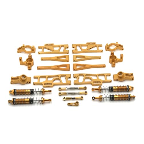 QMLQRGKF Upgrade Metall C-Sitzlenk-Lenkschalter-Schwung Arm Stock Sopper 11-Teile Set SETTIBLICHKEIT mit 104009 12402-A 12409 RC-Autoteile(Yellow) von QMLQRGKF