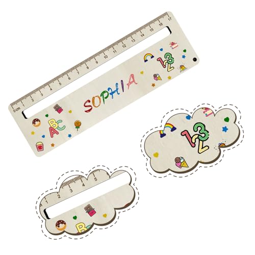 QMofeixiaodianQ Lesehilfe Kinder 1 klasse, Personalisiertes Kinder Lineal, Holz Lineal 17cm, Einschulungsgeschenke Mädchen, Einschulung Geschenk Jungen, lineal personalisiert mit Sophia Namen von QMofeixiaodianQ