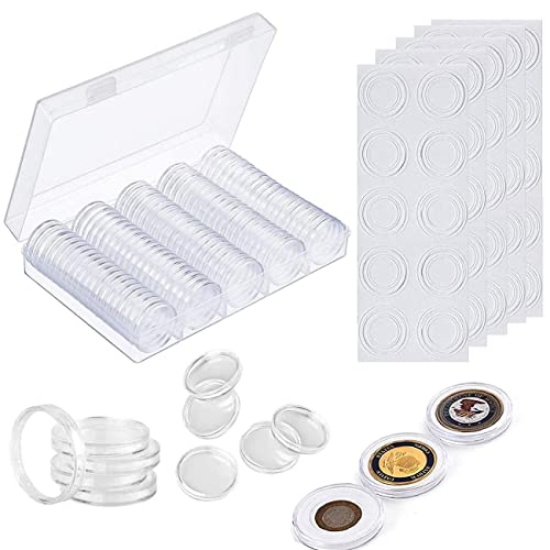 QNLEMON Münzkapseln,100 Stück Klare Münze Kapseln mit Aufbewahrungsbox Durchsichtige Acryl-Kunststoff Aufbewahrungsbehälter für Münzen Gedenkmünzen QNLEMON Münzkapseln,100 Stück Klare Münze Kapseln mit Aufbewahrungsbox Durchsichtige Acryl-Kunststoff Aufbewahrungsbehälter für Münzen Gedenkmünzen von QNLEMON