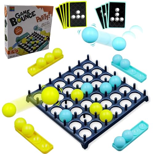 Tischspiel Bounce Ball, Bounce Jumping Ball, Eltern-Kind-Interaktives Brettspiel, Bounce Ball Party Game, mit 16 Bällen und 9 Aufgabenkarten, Bouncing Ball, Lustiges Familienspiel für 2-4 Spieler von Ockyunoo