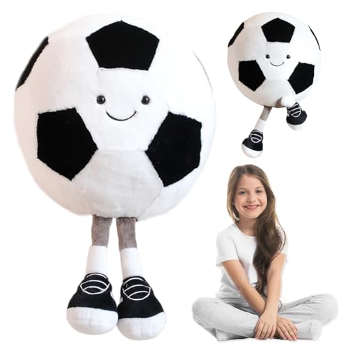 QNUOXEP 25cm Plüsch Fußball Spielzeug, Fußball Plüschtier Spielzeug,Fußball Plüschkissen, Fußball Kissen Weich Flauschig,Cartoon Plush Doll,Plüsch Spielzeug von QNUOXEP