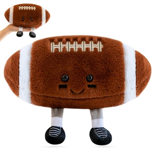 QNUOXEP Plüsch Rugby Spielzeug, 3D Plüsch Fußball Kissen, Rugby Plüschtier Spielzeug, Fußball Kissen Weich Flauschig,Cartoon Plush Doll,Plüsch Spielzeug-16cm von QNUOXEP