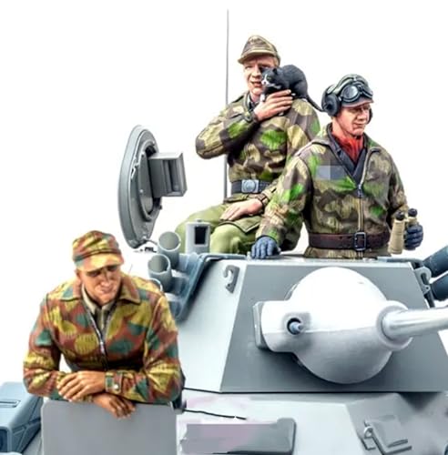 QOMJSDLP 1/16 WWII German Tank Soldier Resin Soldier Model Kit Unbemaltes und unmontiertes Resin Modell (3 Figuren, Keine Panzer //T7A4b1) von QOMJSDLP