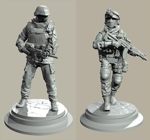 QOMJSDLP 1/35 Europäisches Kommando Soldat Resin Modellbausatz unbemalt und unmontiert Soldat Resin Modellbausatz (2 Figuren) //g7F3A3 von QOMJSDLP