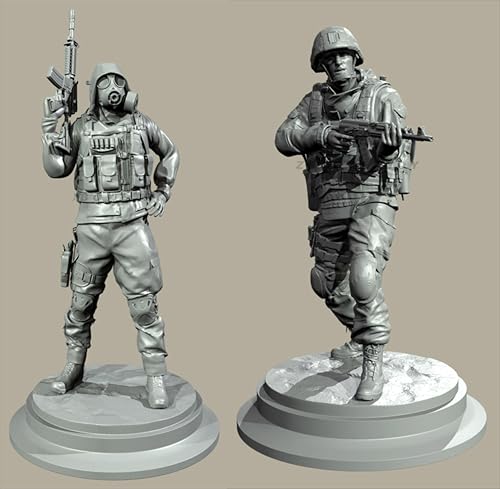 QOMJSDLP 1/35 Europäisches Kommando Soldat Resin Modellbausatz unbemalt und unmontiert Soldat Resin Modellbausatz (2 Figuren) //g7F3A9 von QOMJSDLP