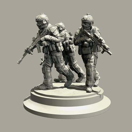 QOMJSDLP 1/35 European Commando Soldier Resin Model Kit Unbemalt und unmontiert Soldier Resin Model Kit (3 Figuren)//g6F6A1 von QOMJSDLP