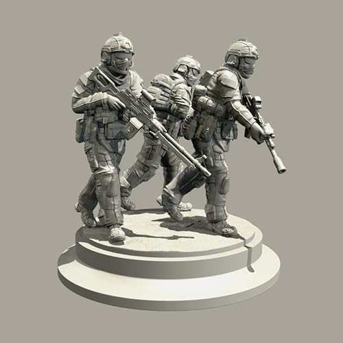 QOMJSDLP 1/35 European Commando Soldier Resin Model Kit Unbemalt und unmontiert Soldier Resin Model Kit (3-Personen)//o6A-3q1 von QOMJSDLP