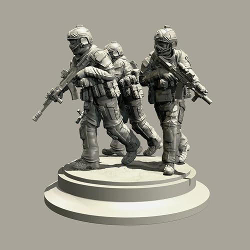 QOMJSDLP 1/35 European Commando Soldier Resin Soldier Modellbausatz, unbemaltes und unmontiertes Resinmodell (3 Männer) //T6A1b2 von QOMJSDLP