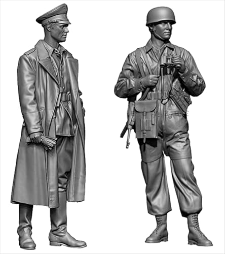 QOMJSDLP 1/35 WWII German Soldier Resin Model Kit Unbemalt und unmontiert Soldier Resin Model Kit (2-Personen)//g7F6A5 von QOMJSDLP