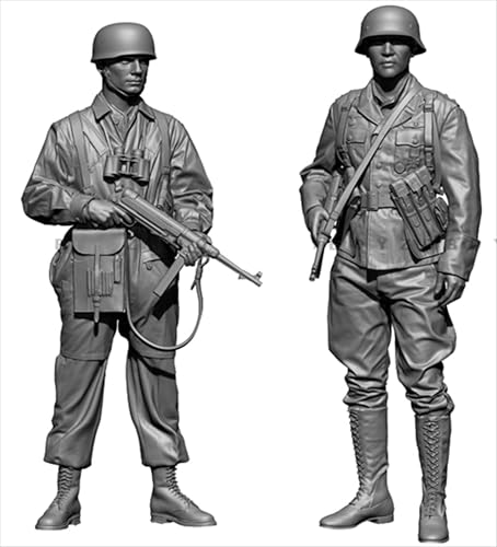 QOMJSDLP 1/35 WWII German Soldier Resin Soldier Model Kit Unbemaltes und unmontiertes Resin Modell (2 Personen)//T7A3b9 von QOMJSDLP