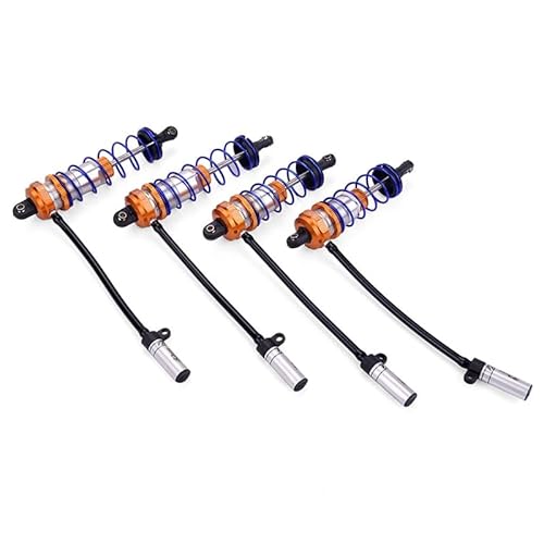 QPAJWAKS 4Pcs Metall Vorne Und Hinten Stoßdämpfer for ZD Racing DBX-10 DBX10 1/10 RC Auto Upgrade Teile Zubehör(Orange) von QPAJWAKS